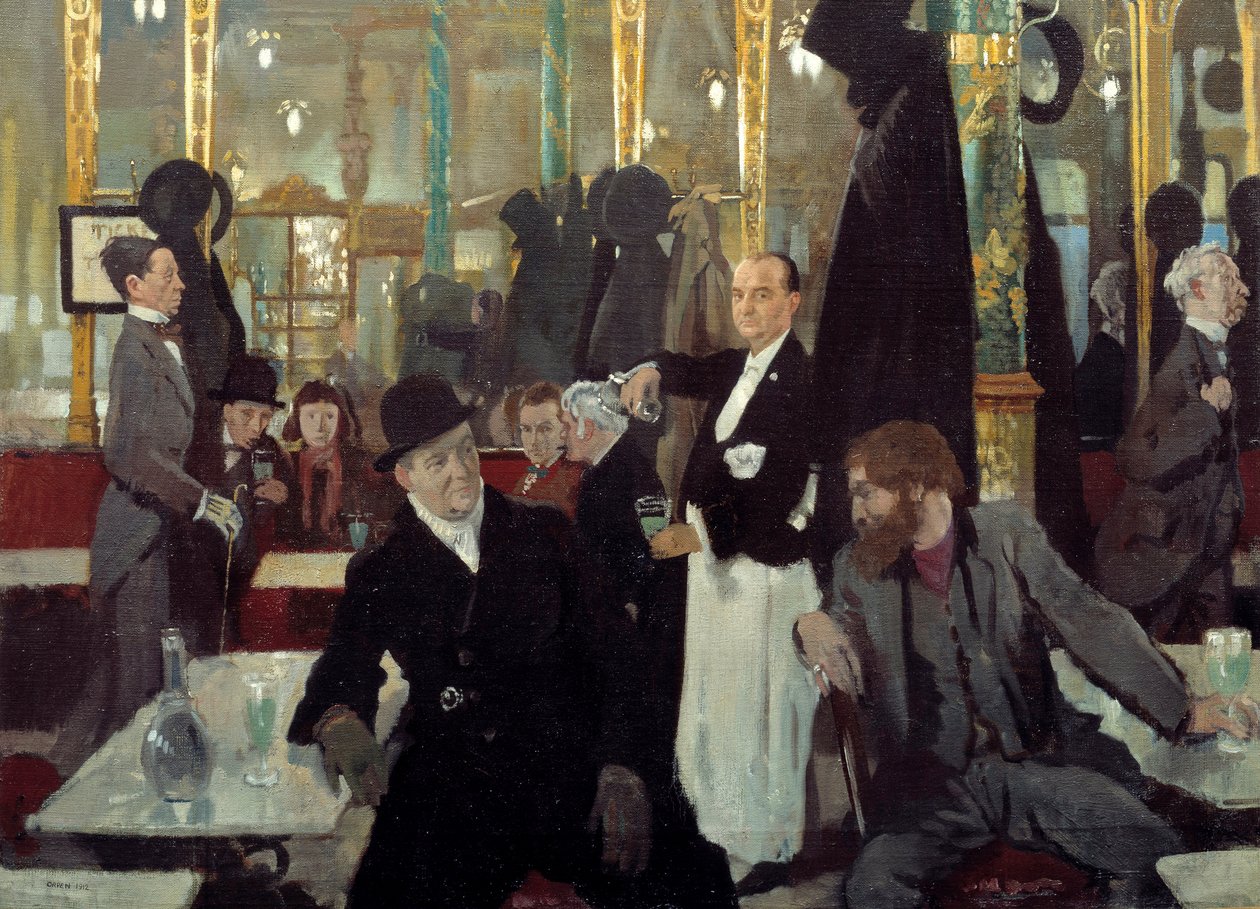 The royal cafe in London. Detail. Painting by Sir William Orpendani af William Orpen