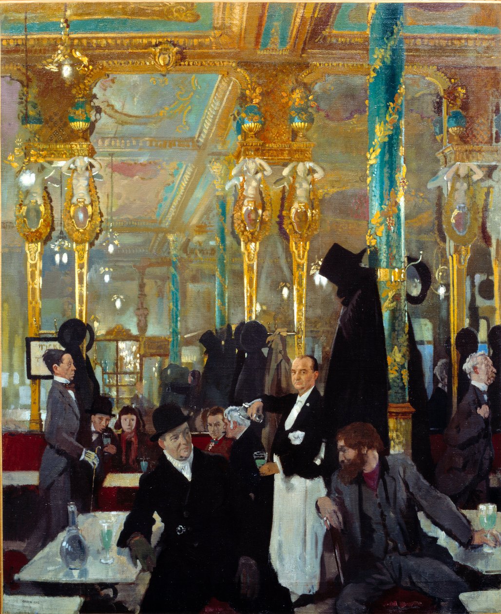 Den kongelige cafe i London. Maleri af Sir William Orpen (1878-1931) af William Orpen