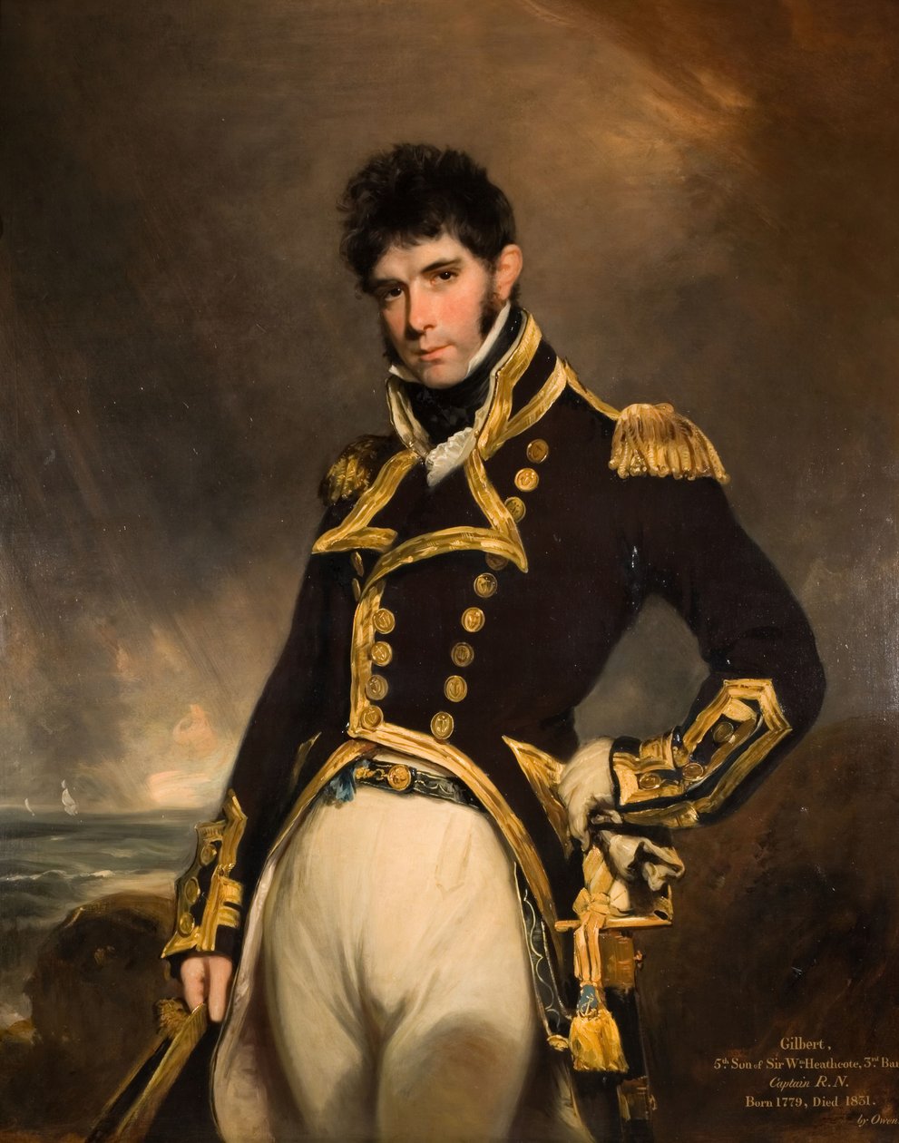 Portræt af kaptajn Gilbert Heathcote RN, 1779-1831. af William Owen
