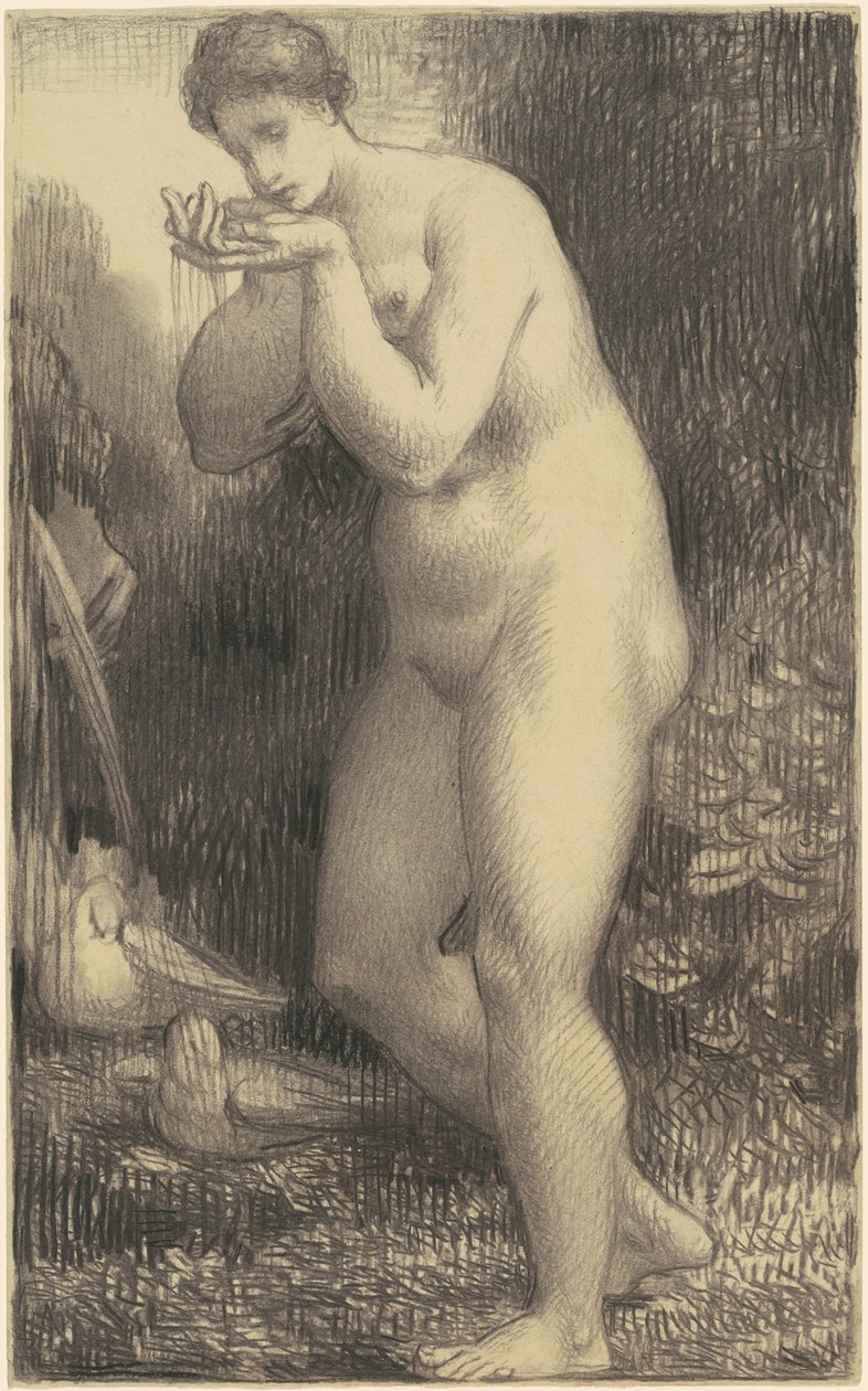 Nøgen drikker ved et springvand af William P. Babcock