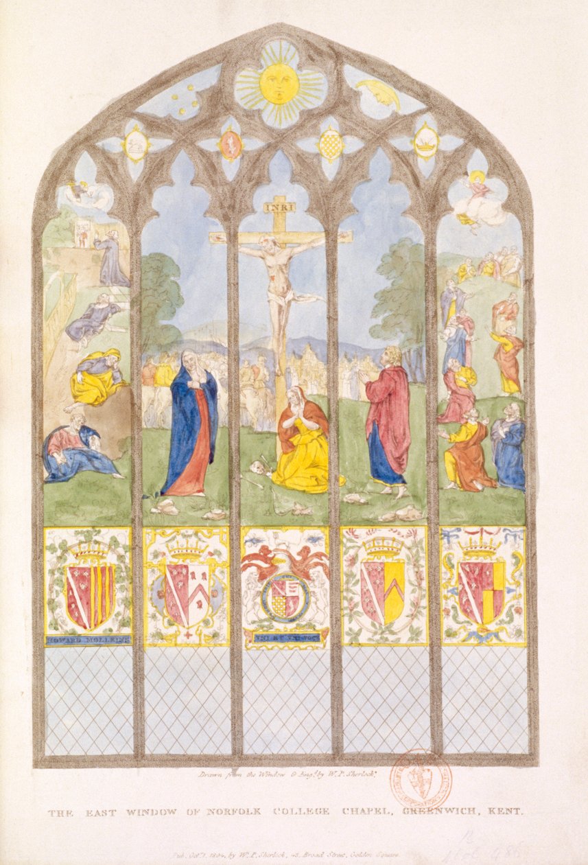 Det østlige vindue i Norfolk College Chapel, Greenwich, London, 1804 af William P Sherlock