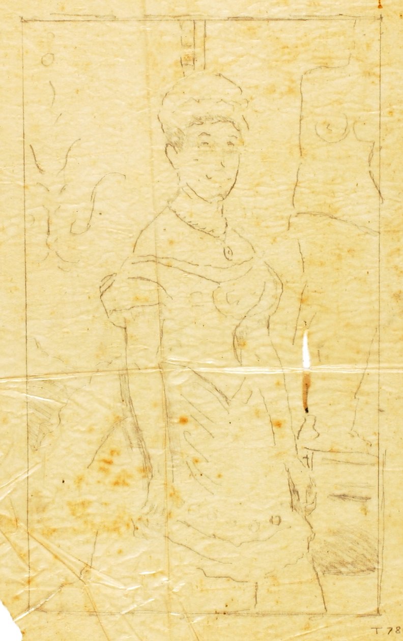 Dame i aftenkjole med figur af Venus fra Milo af William Page