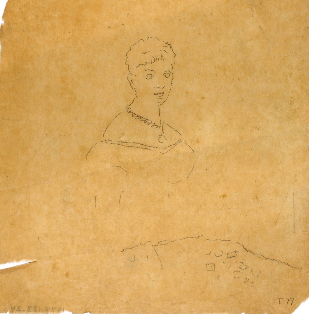 Dame im Abendkleid mit Figur der Venus von Milo af William Page