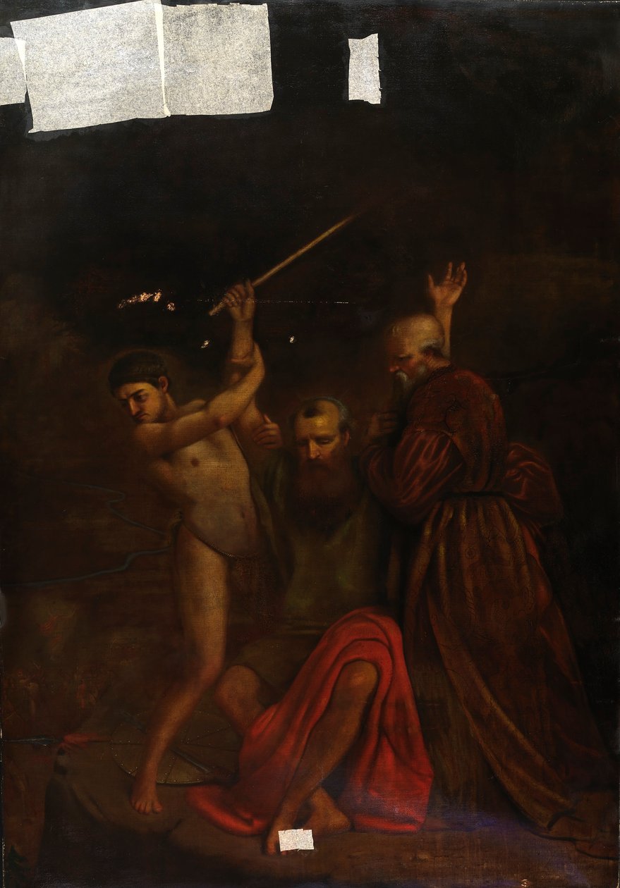 Moses, Aron og Hur på Horeb-bjerget af William Page