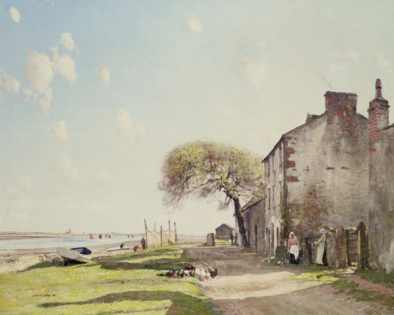 En Lancashire Village af William Page Atkinson Wells