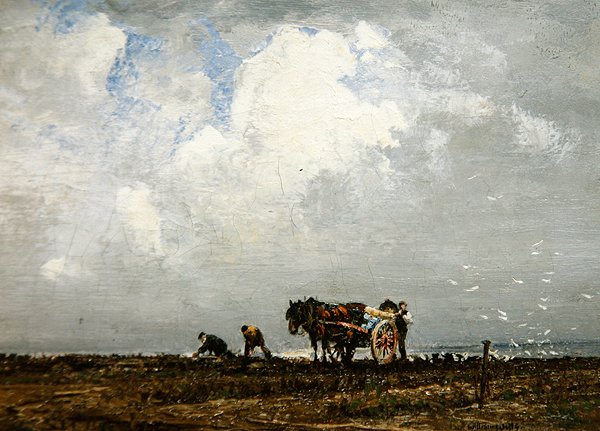 Gathering Wrack, 20. århundrede (olie på lærred) af William Page Atkinson Wells