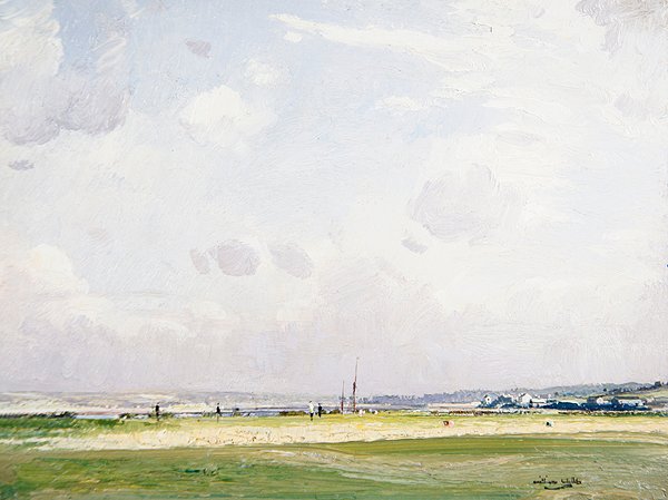 Westward Ho - The Twelfth Green, 20. århundrede (olie på panel) af William Page Atkinson Wells
