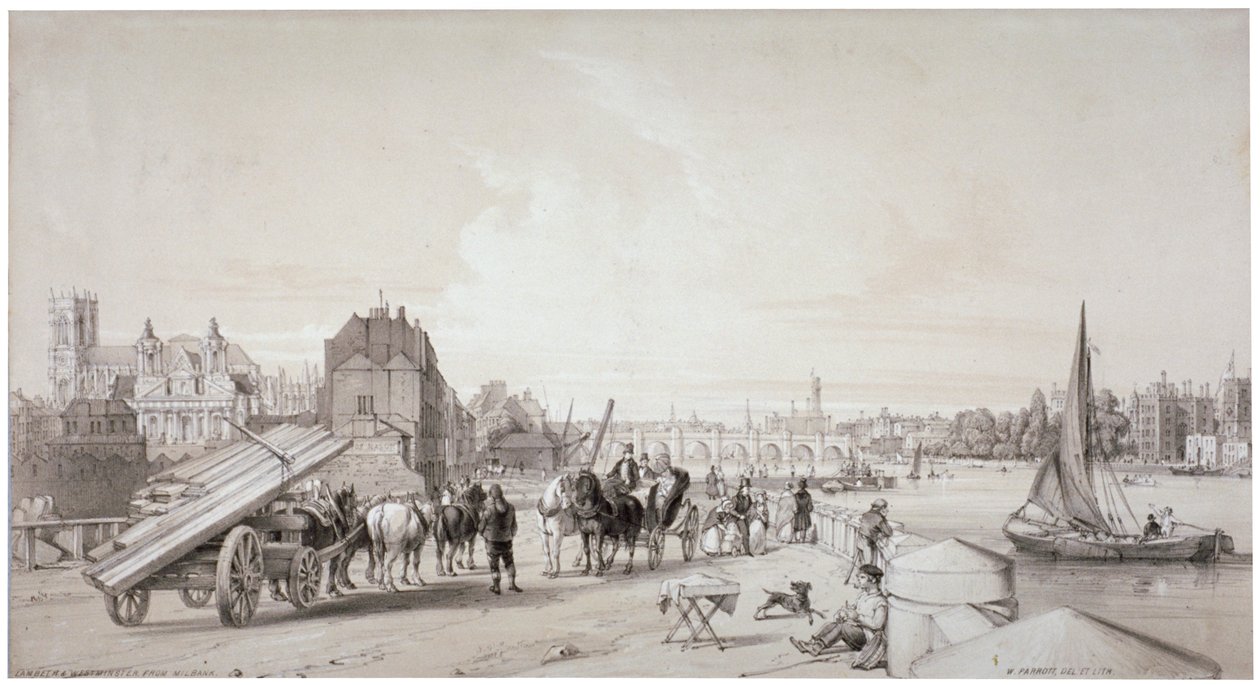 Millbank, Westminster, London, 1841 af William Parrott