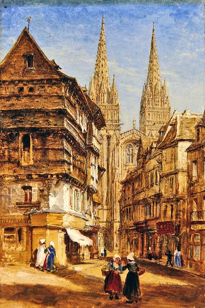 Sankt Corentin i katedralen i Quimper, ca. 1860 (olie på papir lagt på pap) af William Parrott