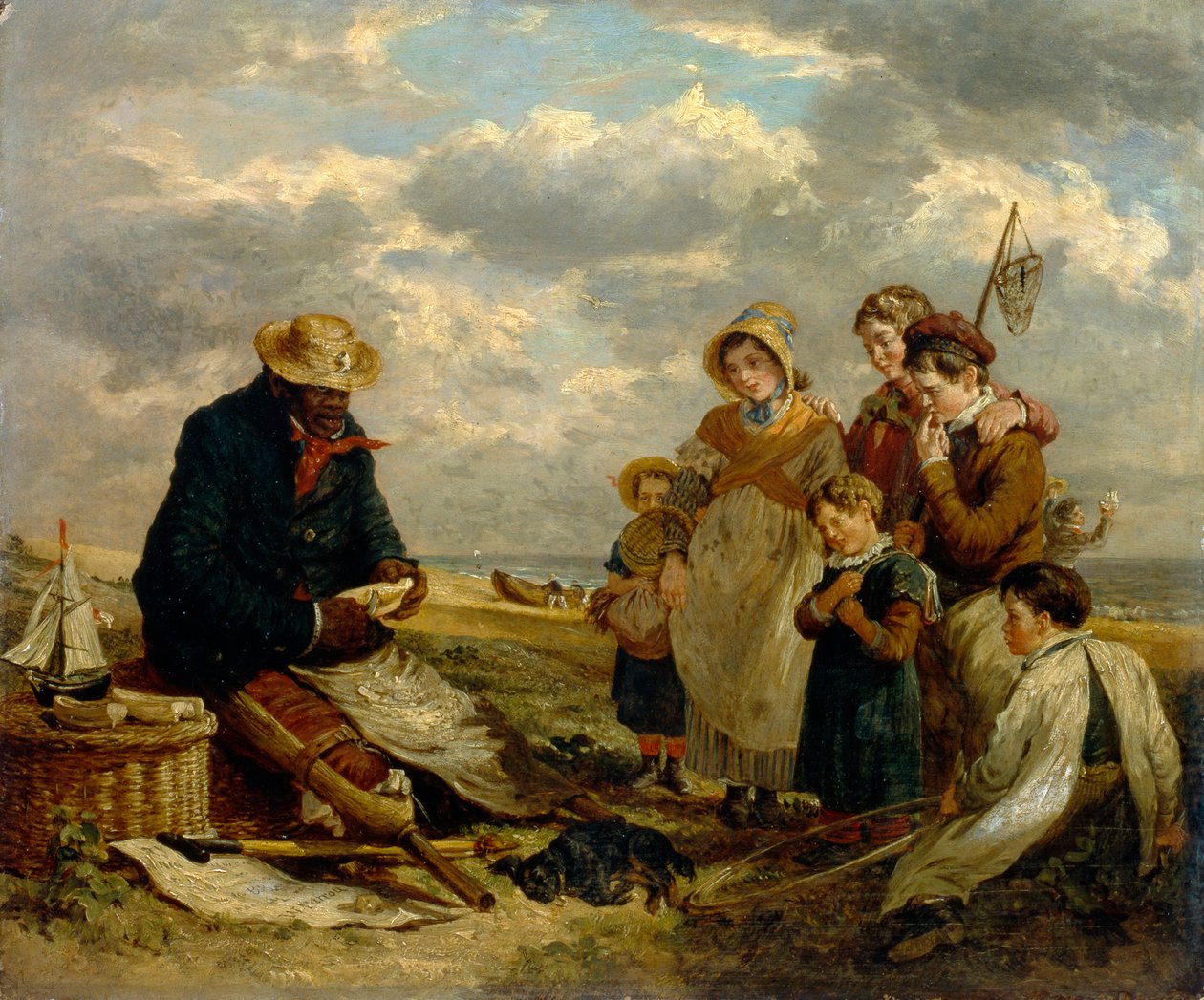 The Negro Boat Builder, ca. 1850 (olie på panel) af William Parrott