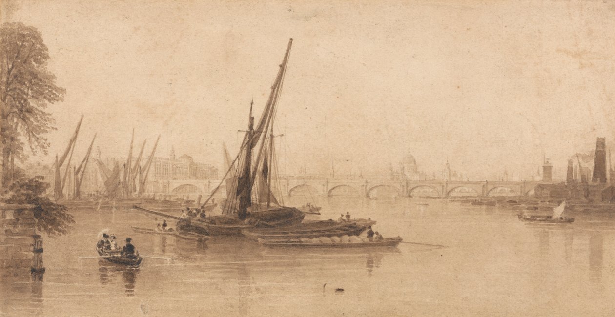 Waterloo Bridge fra Garden of M. A. Taylor, Esq. af William Parrott