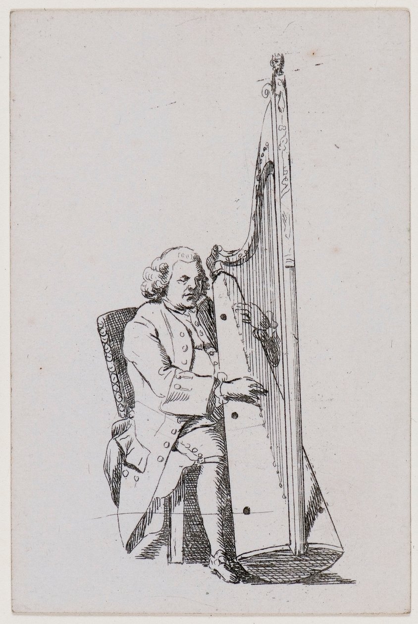 John Parry spiller på harpe, c1760-1780. af William Parry