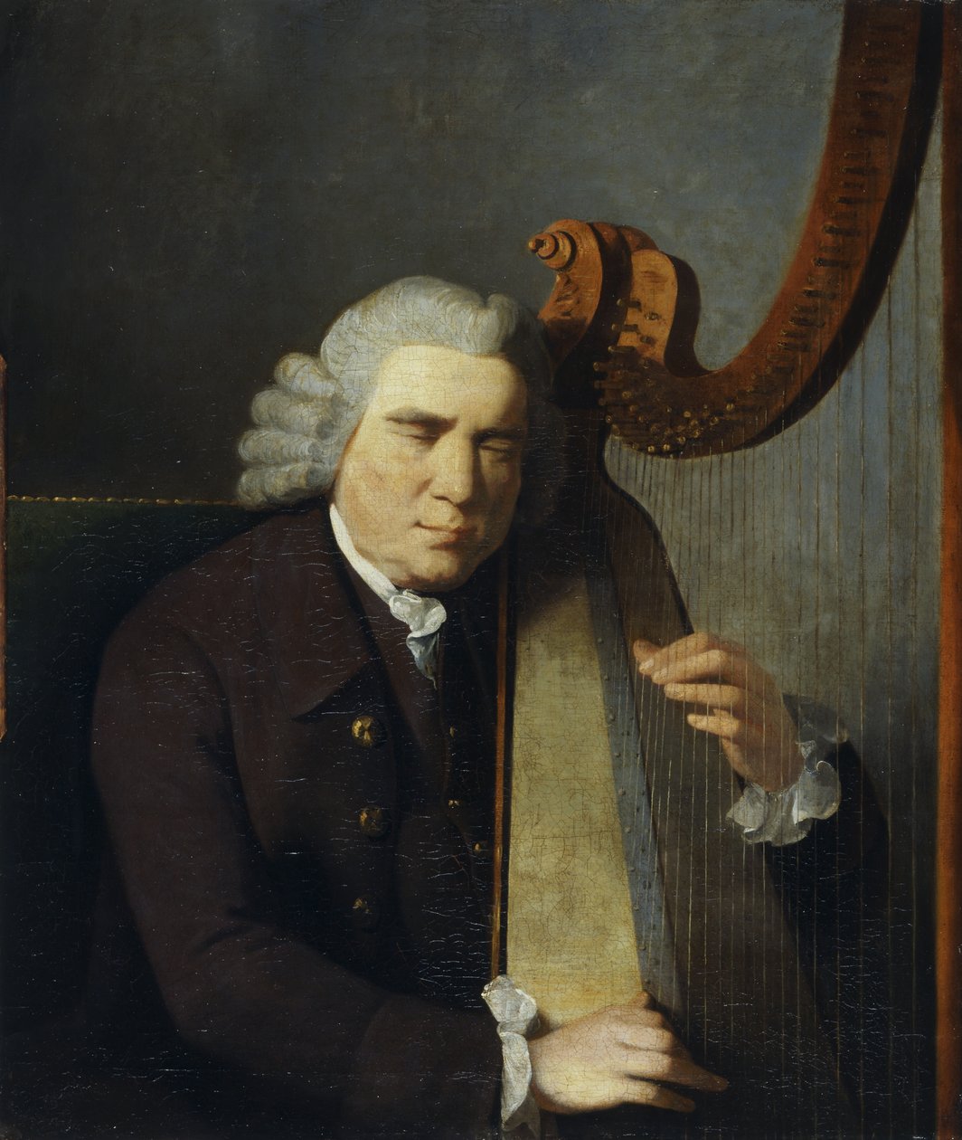 Den blinde harpespiller, John Parry (olie på lærred) af William Parry