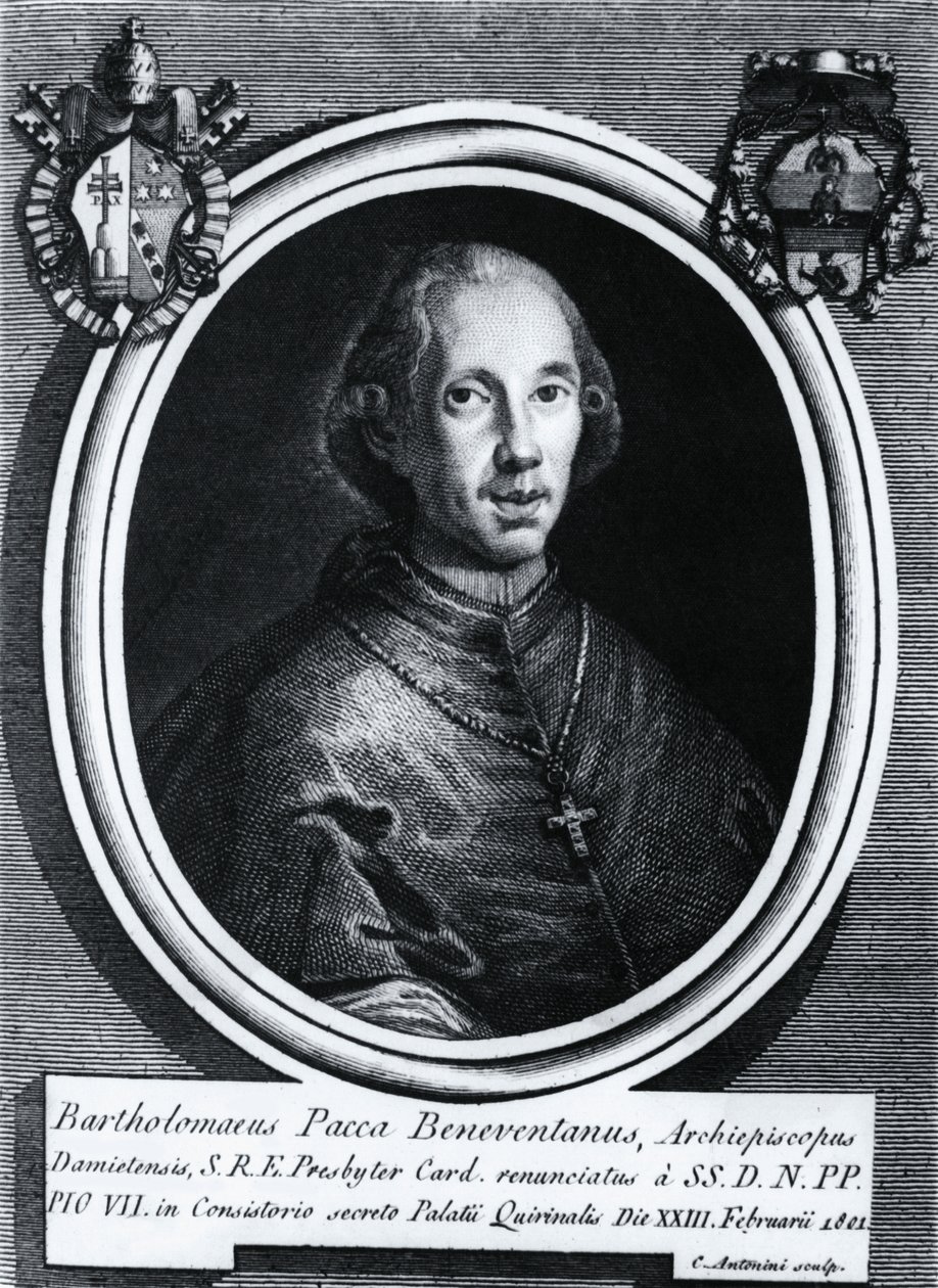 Portræt af Bartolomeo Pacca (1756-1844), italiensk kardinal, gravering af Nicolas Toussaint Charlet