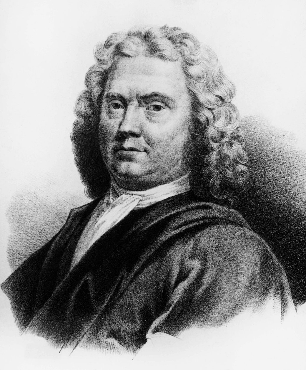 Portræt af Herman Boerhaave (1668-1738), hollandsk læge, kemiker og botaniker, gravering af Nicolas Toussaint Charlet