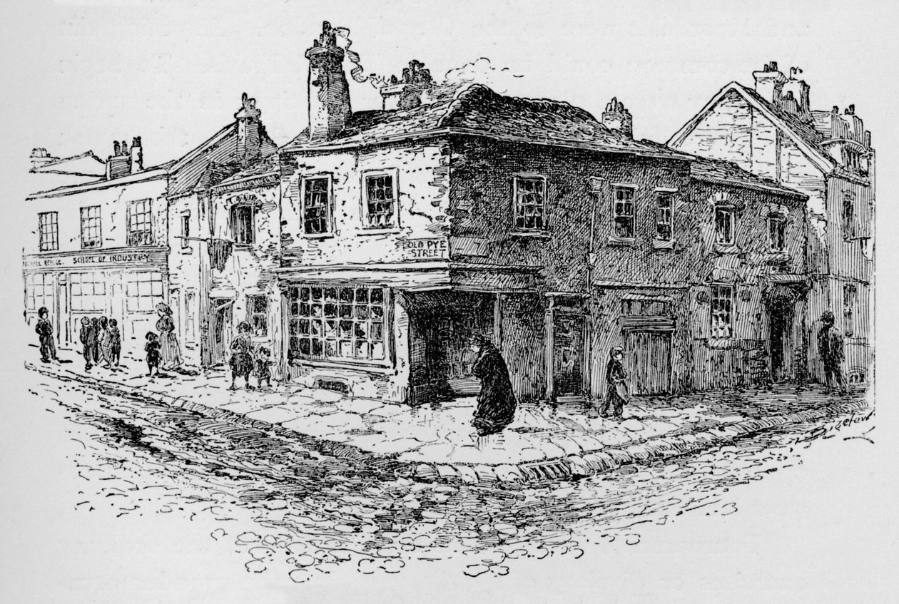 Old Pye Street and the Ragged School, c1897 af William Patten