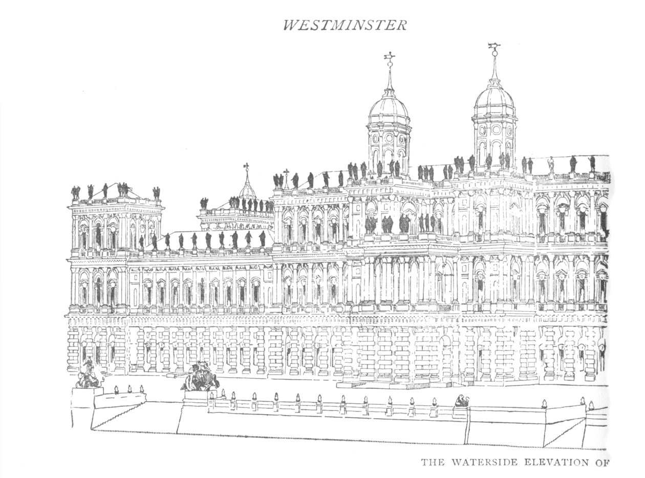 The Waterside Elevation of Inigo Jones Proposed Palace, c1897 af William Patten