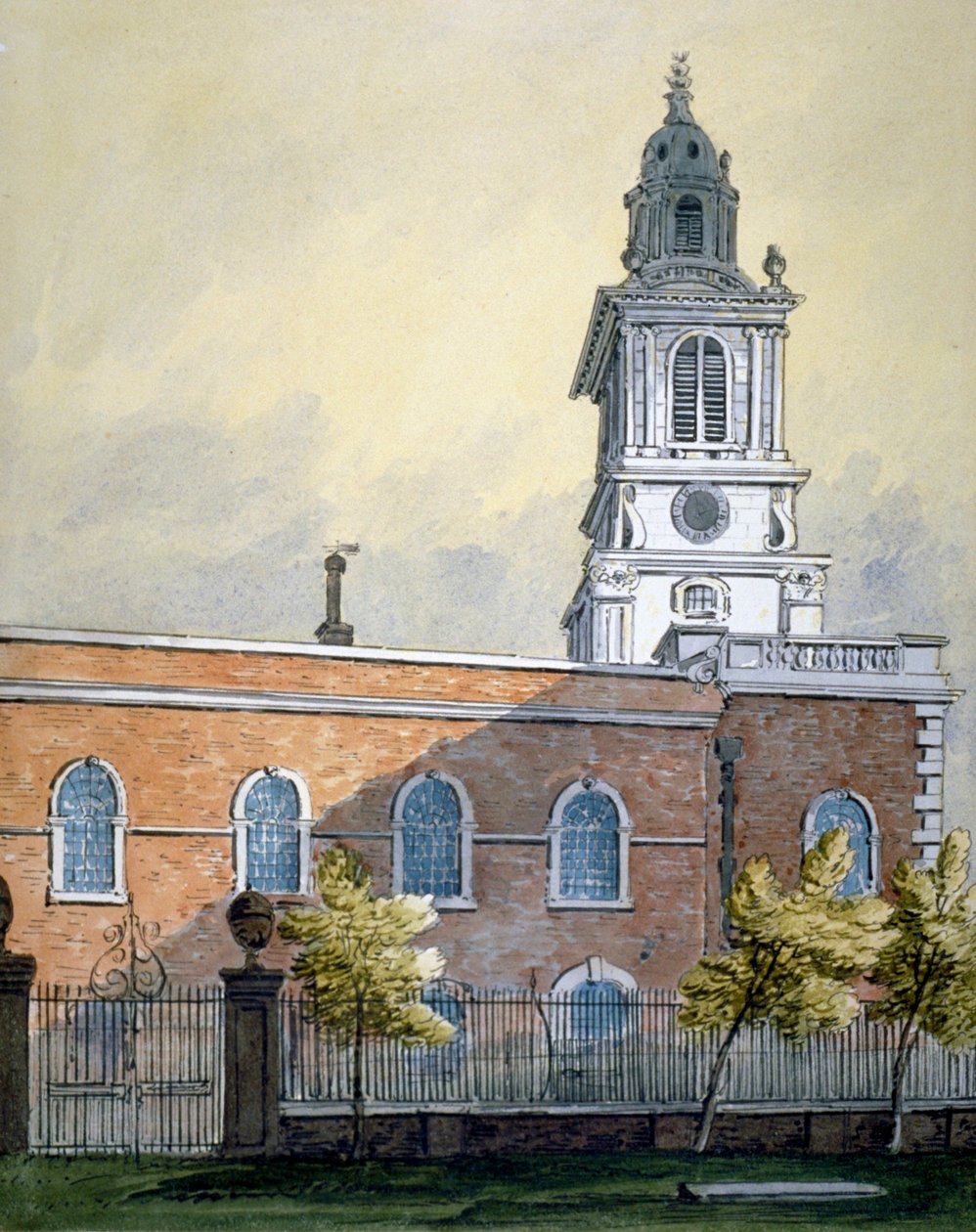 Church of St Botolph uden Bishopsgate, City of London, c1815 af William Pearson