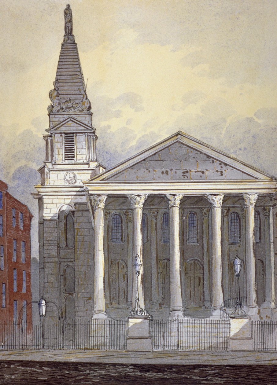Church of St George, Hart Street, Bloomsbury, London, c1815 af William Pearson