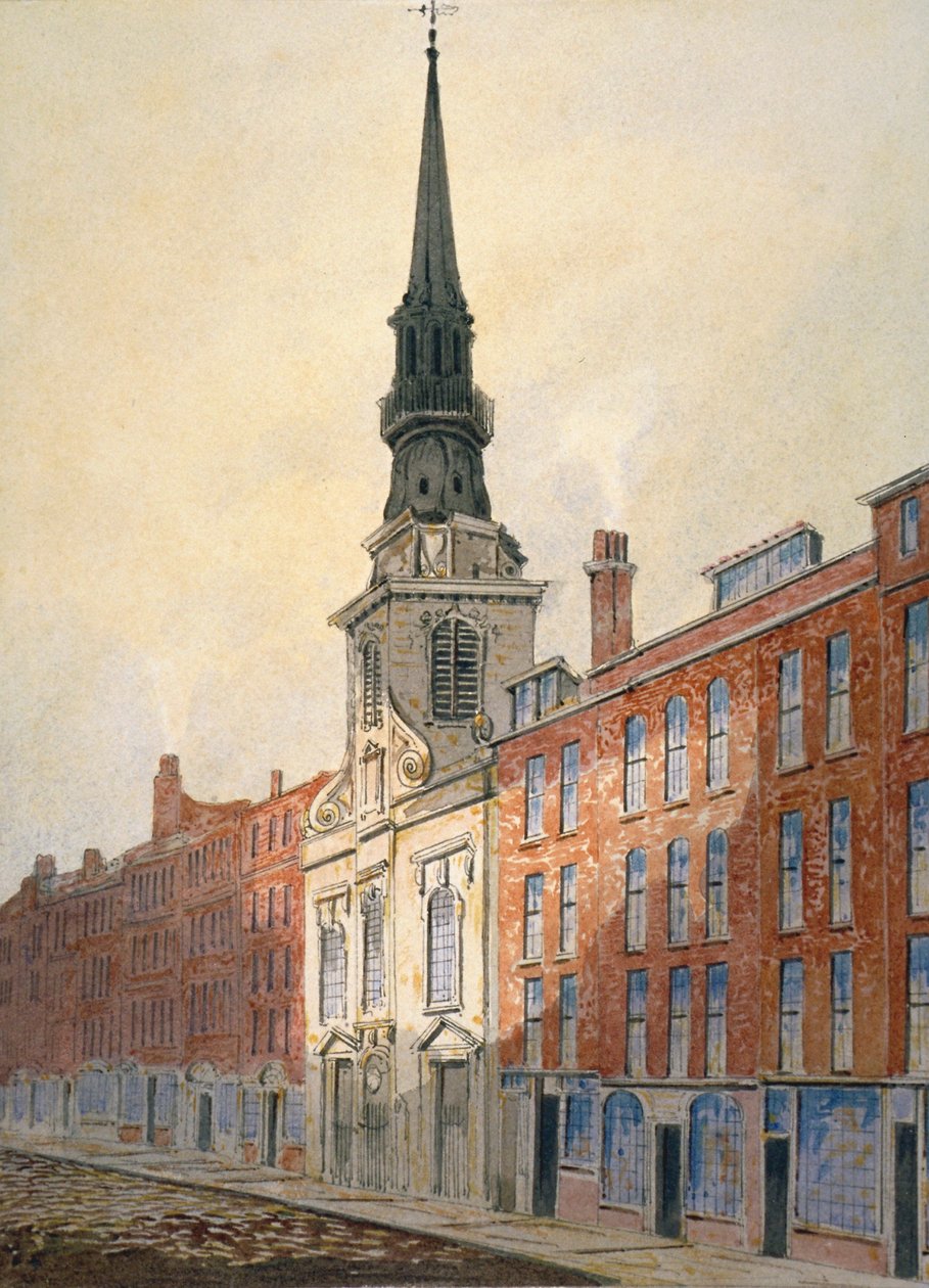 Church of St Martin i Ludgate og Ludgate Hill, City of London, 1815 af William Pearson