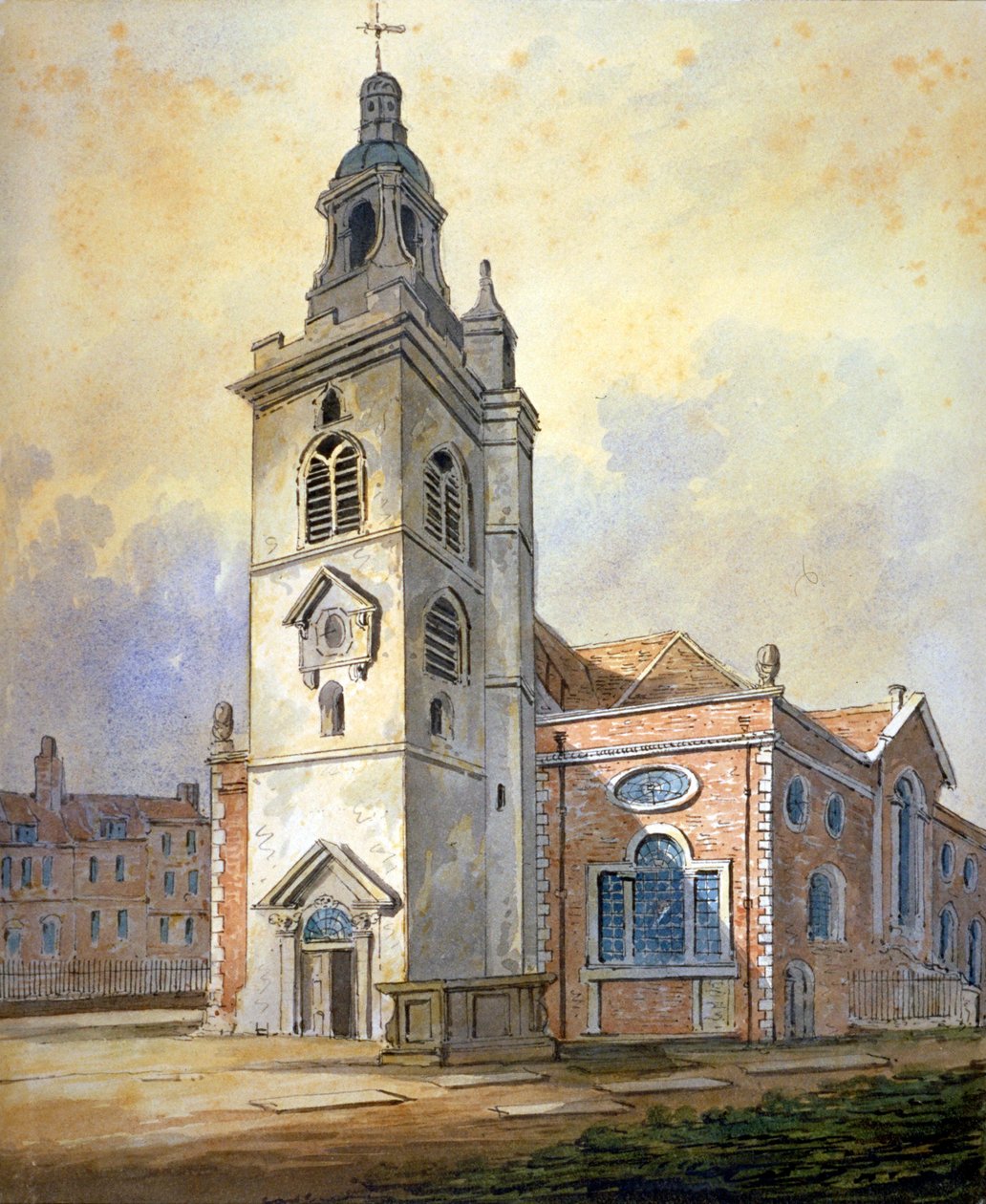 Church of St Mary, Whitechapel, London, c1815 af William Pearson