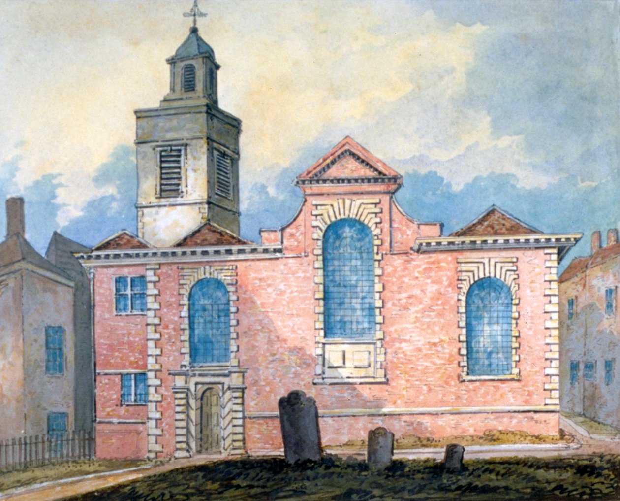 Udvendig udsigt over St. Anne og St. Agnes, City of London, c1810. af William Pearson