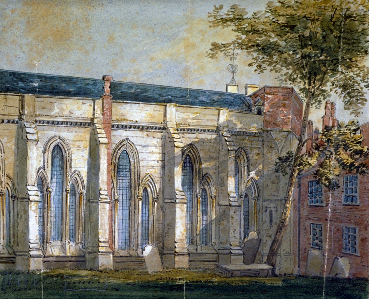 Udsigt over Temple Church, London, c1810. af William Pearson