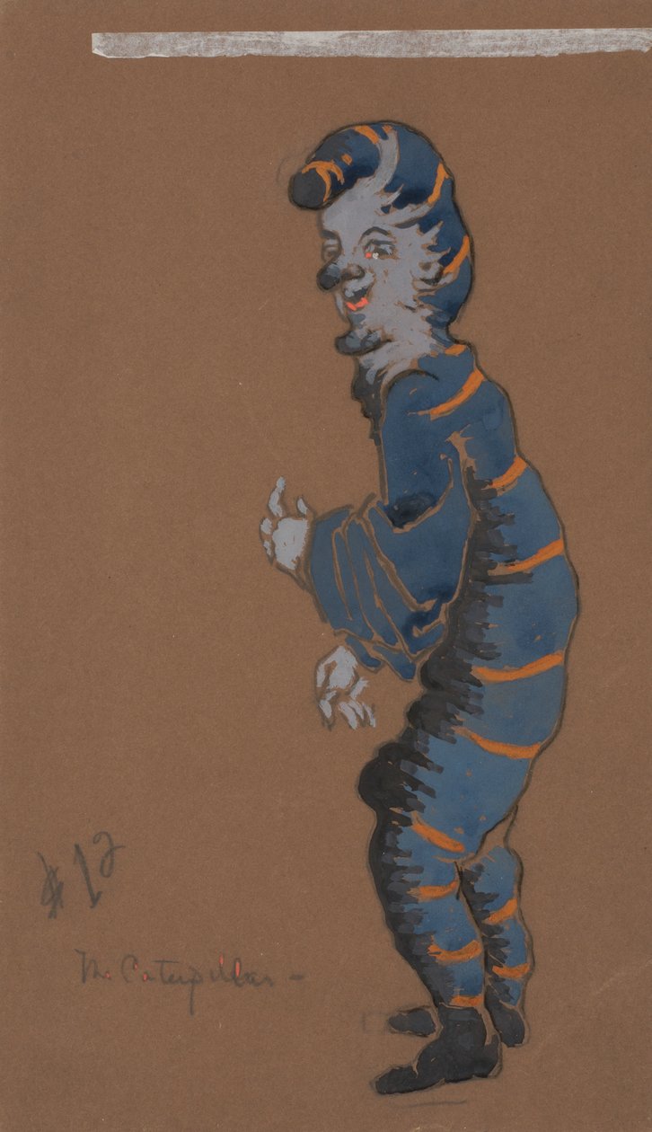 Caterpillar kostumedesign til Alice-in-Wonderland, 1915. af William Penhallow Henderson