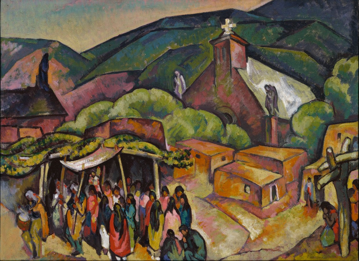 Festdag: San Juan Pueblo af William Penhallow Henderson