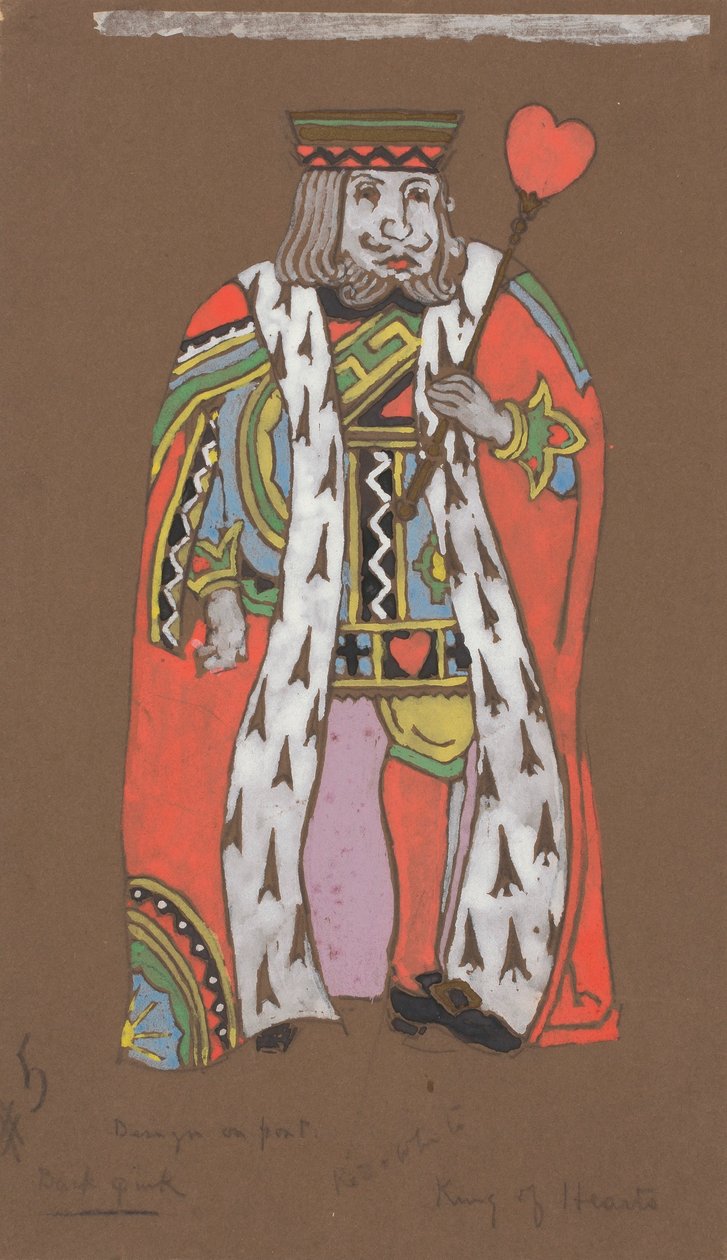 King of Hearts (kostumedesign til Alice-in-Wonderland, 1915) af William Penhallow Henderson