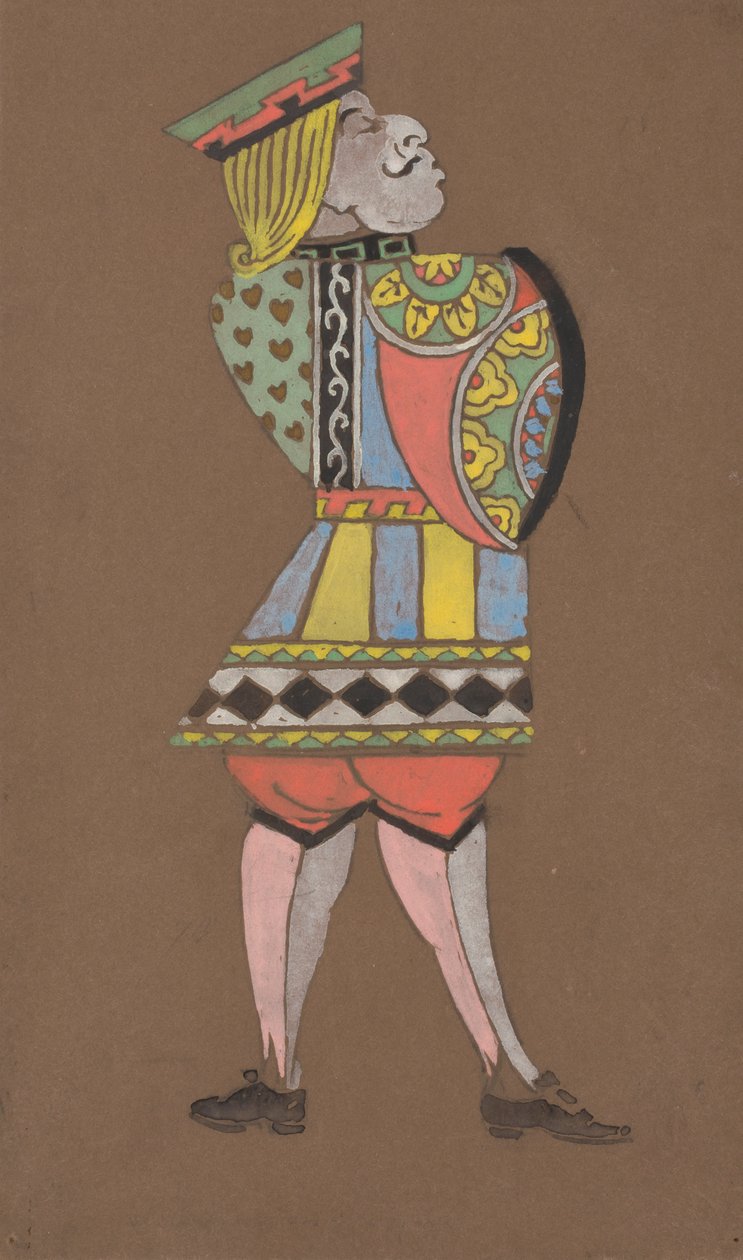 Knave of Hearts kostumedesign til Alice-in-Wonderland. af William Penhallow Henderson