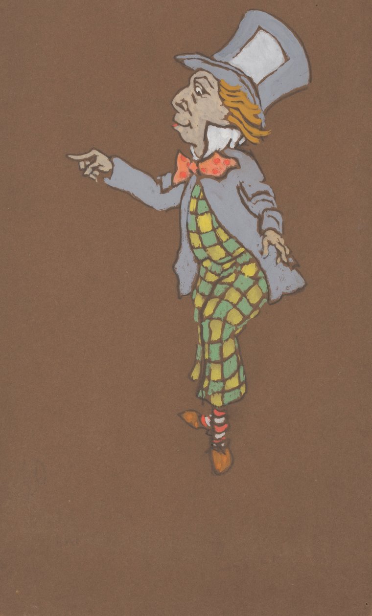 Mad Hatter kostumedesign til Alice-in-Wonderland, 1915. af William Penhallow Henderson