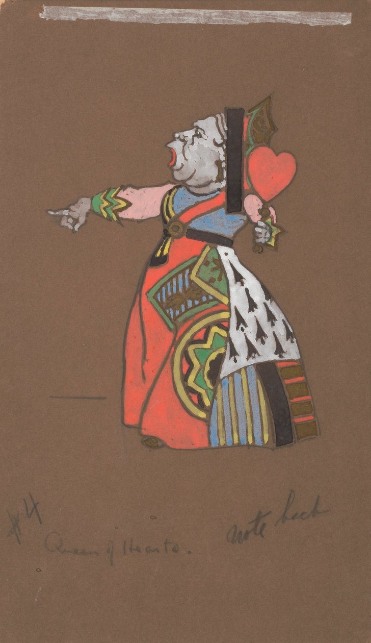 Hjerter Dame (kostumedesign til Alice-in-Wonderland) af William Penhallow Henderson