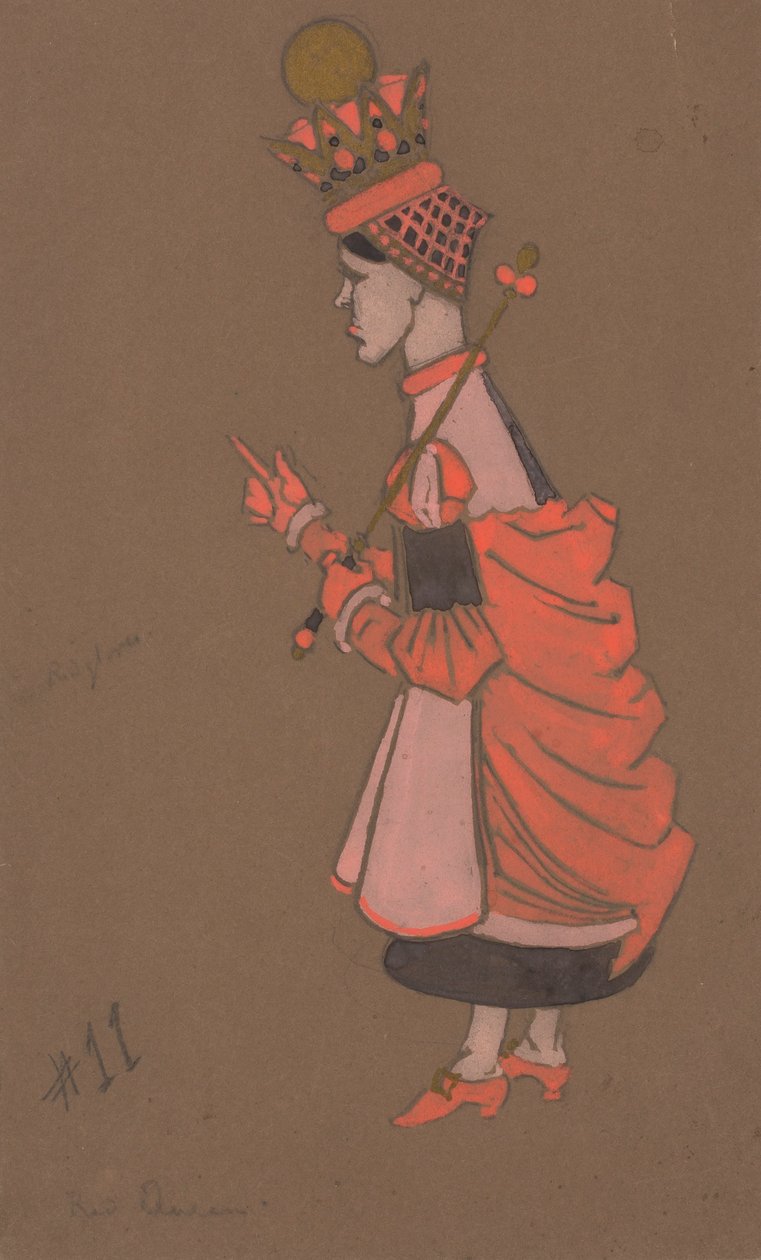 Red Queen (kostumedesign til Alice-in-Wonderland) 1915) af William Penhallow Henderson