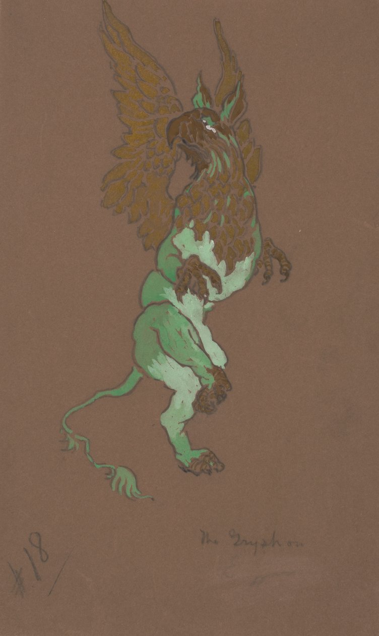 Gryphon-kostumedesignet til Alice-in-Wonderland, 1915. af William Penhallow Henderson