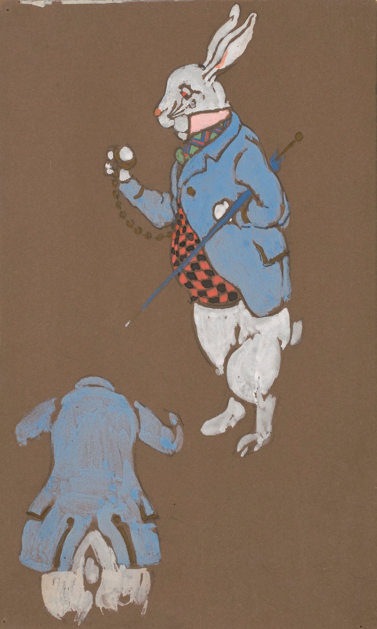 White Rabbit (kostumedesign til Alice-in-Wonderland, 1915) af William Penhallow Henderson