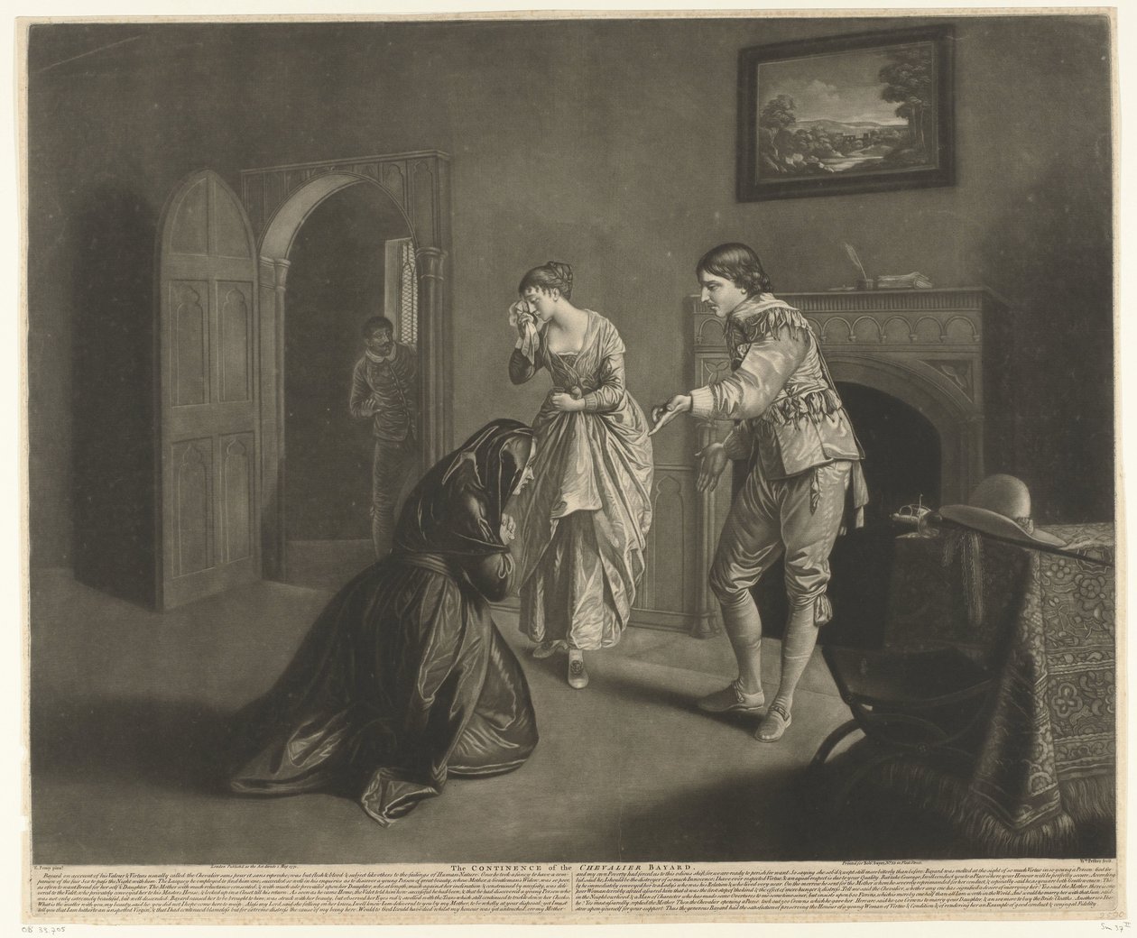 Mors irettesættelse Chevalier Bayards kontinens af William Pether