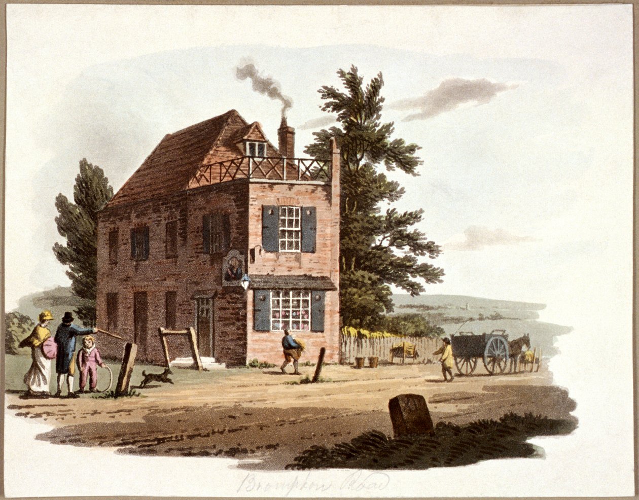 Brompton Road, Kensington, London, c1810 af William Pickett