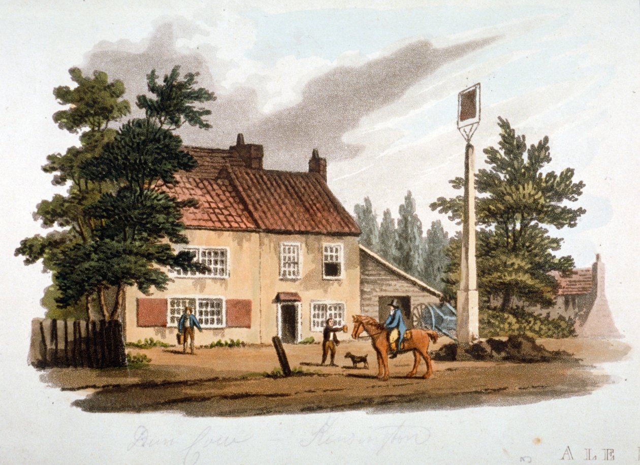The Dun Cow Inn, Kensington, London, c1810 af William Pickett