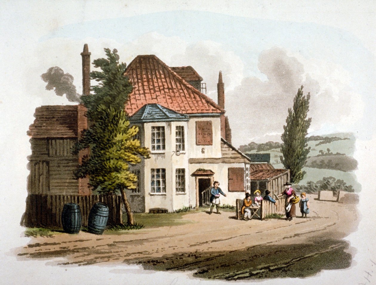 The Farthing Pie House Inn på St Marylebone New Road, London, c1810 af William Pickett