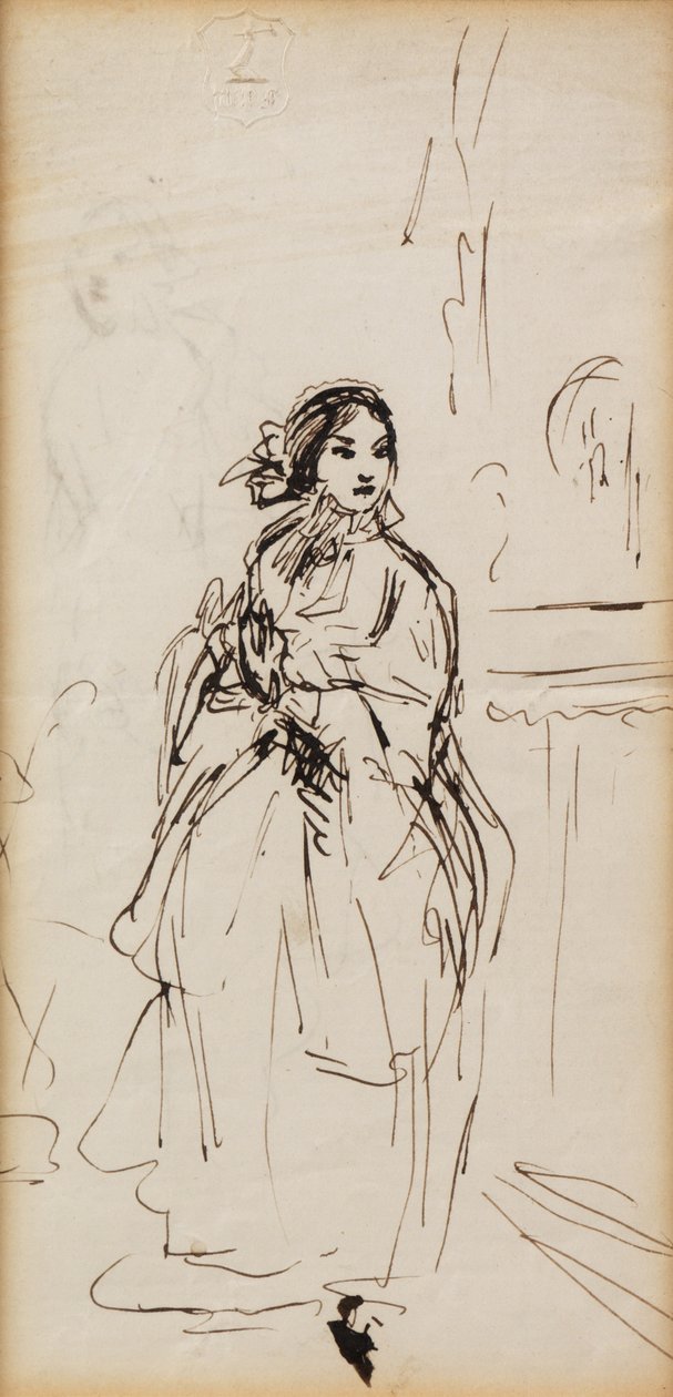 Hurrying Girl (pen og blæk) af William Powell Frith