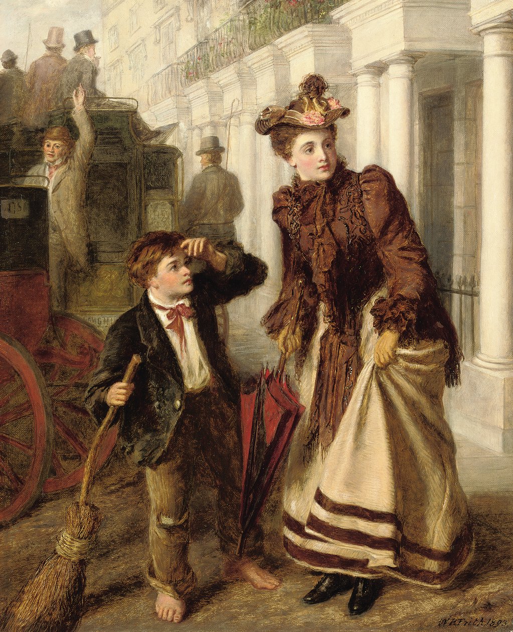 Den krydsende fejemaskine, 1893 af William Powell Frith