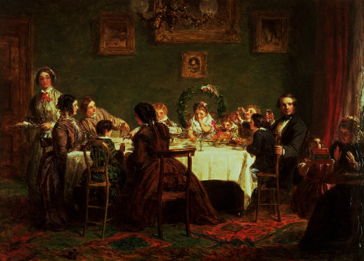 Skitsen til "Many Happy Returns of the Day" (olie om bord) (se også 38250) af William Powell Frith