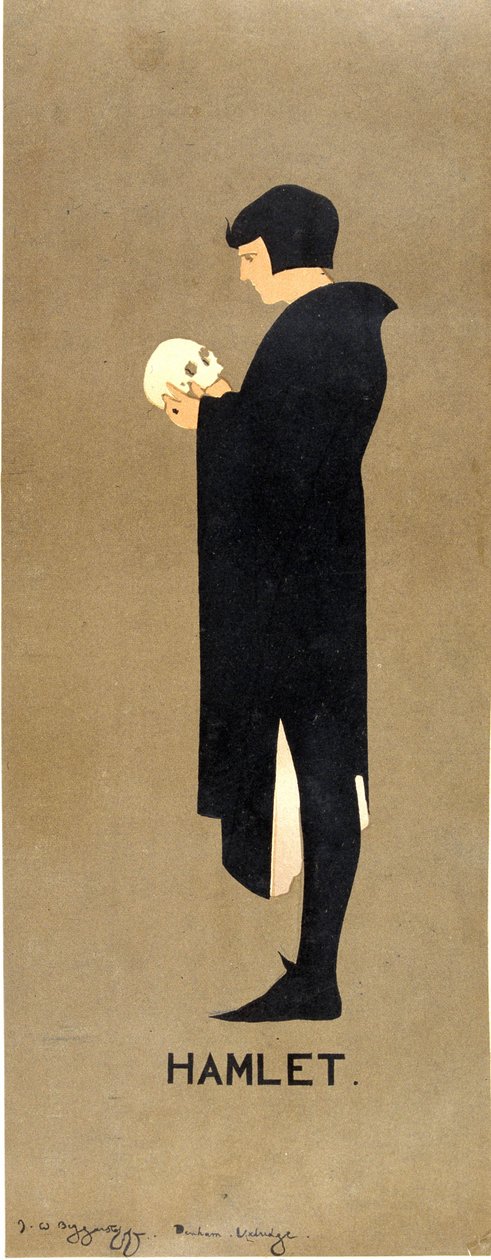 Plakat for "Hamlet" af William Shakespeare - af Beggarstaffs (Sir William Nicholson (1872-1949) og James Pryde (1866-1941), slutningen af det 19. århundrede af William & Pryde James (1866 1941) Nicholson