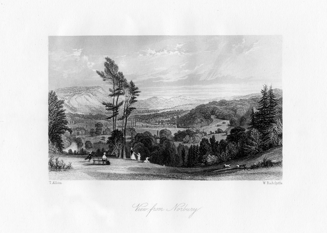 Udsigt fra Norbury, Surrey, 1800-tallet. af William Radclyffe