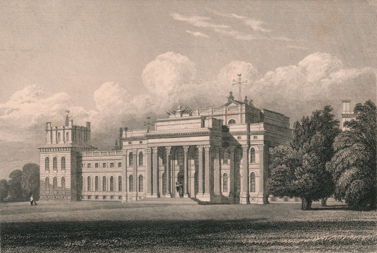 Blenheim, South East View, Oxfordshire, 1831. af William Radclyffe