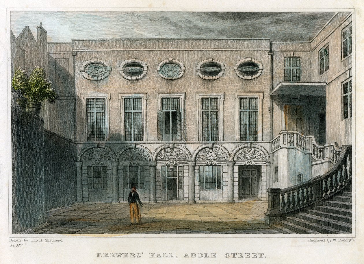 Brewers Hall, Addle Street, City of London, 1831. af William Radclyffe
