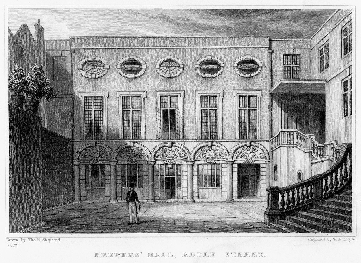 Brewers Hall, Addle Street, City of London, 1831. af William Radclyffe