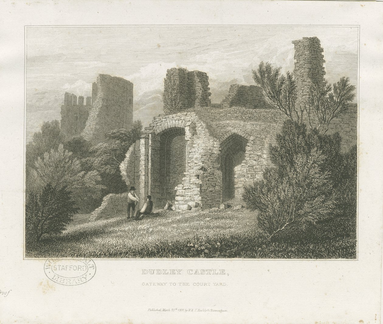 Dudley Castle - The Keep: gravering, nd [c1831] (tryk) af William Radclyffe