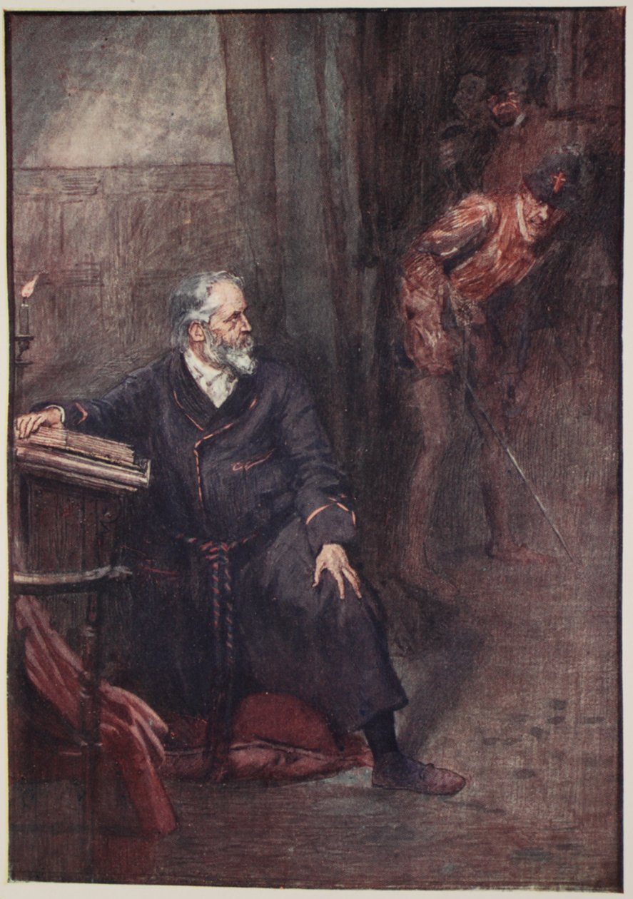 Admiral Coligny var en af de første, der omkom, illustration fra 